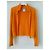 CHANEL STRUKTURIERTE STRICKJACKE. Orange - Ansicht 7