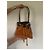Borsa a secchiello Saint James in lana color caramello - vista 9