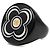 Chanel Coco Mark Blumenmotiv Ring Schwarz - Ansicht 2