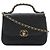 Borsa a mano in pelle nera trapuntata Chanel Nero
