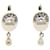 Orecchini con logo Chanel Argento Bianco  - vista 1