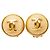 Orecchini vintage rotondi Coco Mark di Chanel Beige D'oro