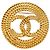 Spilla rotonda in oro placcato oro con corda CC di Chanel D'oro