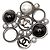 Chanel Silber CC Messing Kunstperlen Brosche