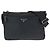 Bolsa de ombro Prada em nylon tessuto com logo triangular Preto