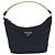 Borsa a mano Prada in nylon con placca logo Nero