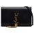 Borsa a spalla con catena e logo YSL con frange Saint Laurent Nero