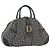 Christian Dior Trotter Canvas Saddle Hand Bag Navy Gold Auth 175481A Golden Navy blue