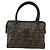 Borsa a mano in tela Zucca FENDI nera e marrone Auth 175214 Nero - vista 13