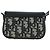 Borsa a Spalla in Tela Trotter Dior Lock Christian Dior Navy Argento Auth 175822M - vista 2