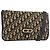 Borsa a Spalla in Tela Trotter Christian Dior Blu Navy Oro Auth 176478 D'oro
