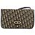 Borsa a Spalla in Tela Trotter Christian Dior Blu Navy Oro Auth 176478 D'oro - vista 13