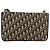 Borsa a Spalla in Tela Trotter Christian Dior Blu Navy Oro Auth 176478 D'oro - vista 2