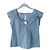 Top sin mangas de popelina de algodón azul Miu Miu