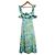 Zimmermann High Tide Midi-Kleid mit Rüschen Weiß Blau Grün