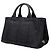 Borsa in denim nero Canapa con logo Prada - vista 2