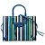 Balenciaga Mini-Ledertasche in Blau mit gestreiftem Papier A6 und Reißverschluss
