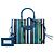 Balenciaga Mini-Ledertasche in Blau mit gestreiftem Papier A6 und Reißverschluss - Ansicht 8