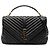 Borsa universitaria Monogram in pelle di pecora nera a chevron grande Saint Laurent Nero