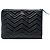 Clutch in pelle matelassé GG Marmont nera di Gucci Nero