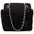 Borsa a spalla Chanel in jersey nero CC Chocolate Bar