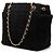 Borsa a spalla Chanel in jersey nero CC Chocolate Bar - vista 2