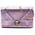 Cartera Diorama en microcannage metálico rosa con cadena