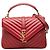 Borsa College Monogram in Pelle di Pecora Chevron Rossa Media Saint Laurent Rosso