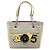 Chanel Graue CC Camellia No. 5 Choco Bar Canvas Tote