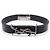 BRACCIALE SAINT LAURENT CASSANDRE 708815 16 CM IN PELLE NERA BRACCIALE IN PELLE Nero