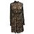 Vestido Mini de Cuello Alto Impreso en Seda Marrón de Michael Kors Castaño