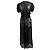 Vestido midi de nylon negro con botones de encaje Paco Rabanne