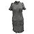 Abito mini a maniche corte in tweed nero e bianco in cotone di Lanvin