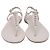 Sandali piatti T-Strap con catena in pelle bianca Salvatore Ferragamo - vista 2