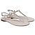 Sandali piatti T-Strap con catena in pelle bianca Salvatore Ferragamo - vista 3