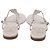 Sandali piatti T-Strap con catena in pelle bianca Salvatore Ferragamo - vista 5