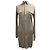 Vestido midi de botones Balenciaga en seda beige