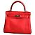 Hermès Hermes Kelly 25 Swift Leather Red Silver Clasp