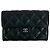 Billetera bifold de cuero de cordero matelassé Coco Mark de Chanel Negro