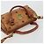 Borsa Boston Mini Vicetos Logogram MCM in PVC 2in1 Marrone Oro Auth 175597 D'oro - vista 6