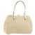 PRADA Schultertasche aus Canvas Beige Silber Authentisch 176585