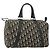 Borsa Boston in tela Trotter Christian Dior Navy Argento Auth 175552 Blu navy