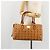 MCM Vicetos Logogram Borsa a Mano PVC Pelle Marrone Oro Auth 175196 D'oro - vista 23