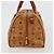 MCM Vicetos Logogram Borsa a Mano PVC Pelle Marrone Oro Auth 175196 D'oro - vista 3