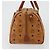 MCM Vicetos Logogram Borsa a Mano PVC Pelle Marrone Oro Auth 175196 D'oro - vista 4
