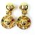Céline Celine Vintage Starball Ohrringe mit mehrfarbigen Steinen Golden