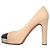 Beige Leder Blockabsatzpumps von Chanel - Größe 39,5 Gebraucht