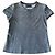 Stouls Grau-blaues Rundhals-T-Shirt 100% perforiertes Wildleder Größe S