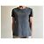 Stouls Grau-blaues Rundhals-T-Shirt 100% perforiertes Wildleder Größe S - Ansicht 12