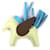 Charm Rodeo Pegasus PM da Hermès Amarelo Taupe Azul claro  - vista 1